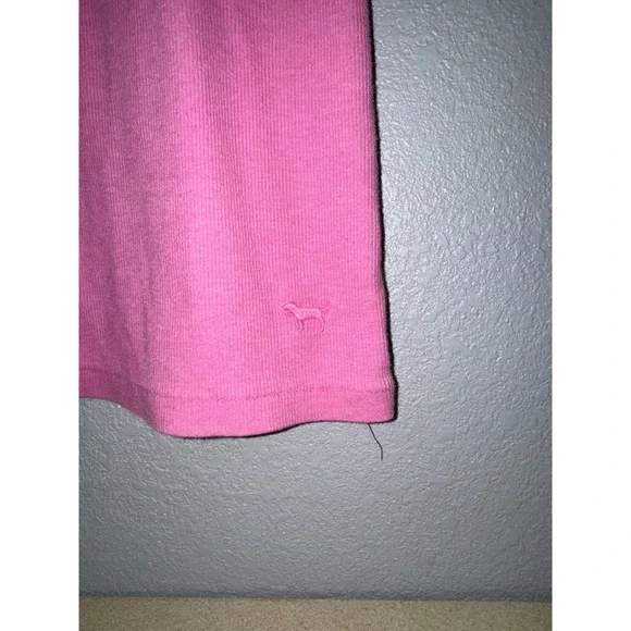 PINK Victoria's Secret Y2K Ribbed Long Tank Top Hot Pink Racerback Size S - Picture 2 of 6